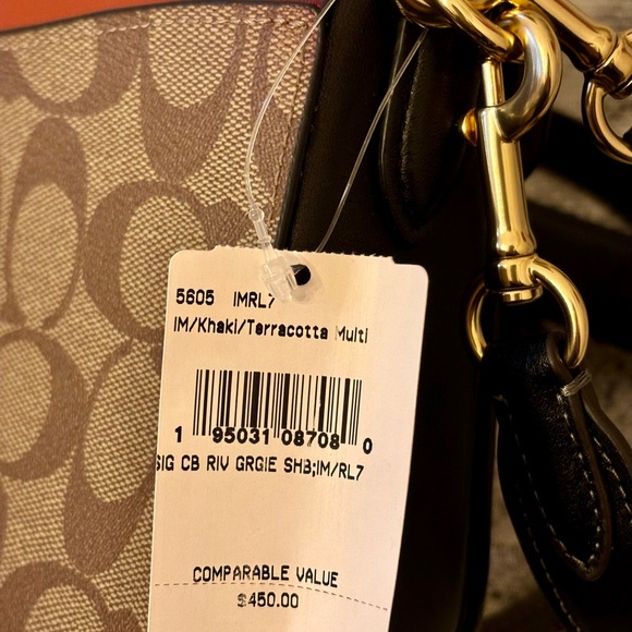 Coach Georgie Shoulder Bag In Colorblock Signature Canvas With Rivets - Picture 13 of 16